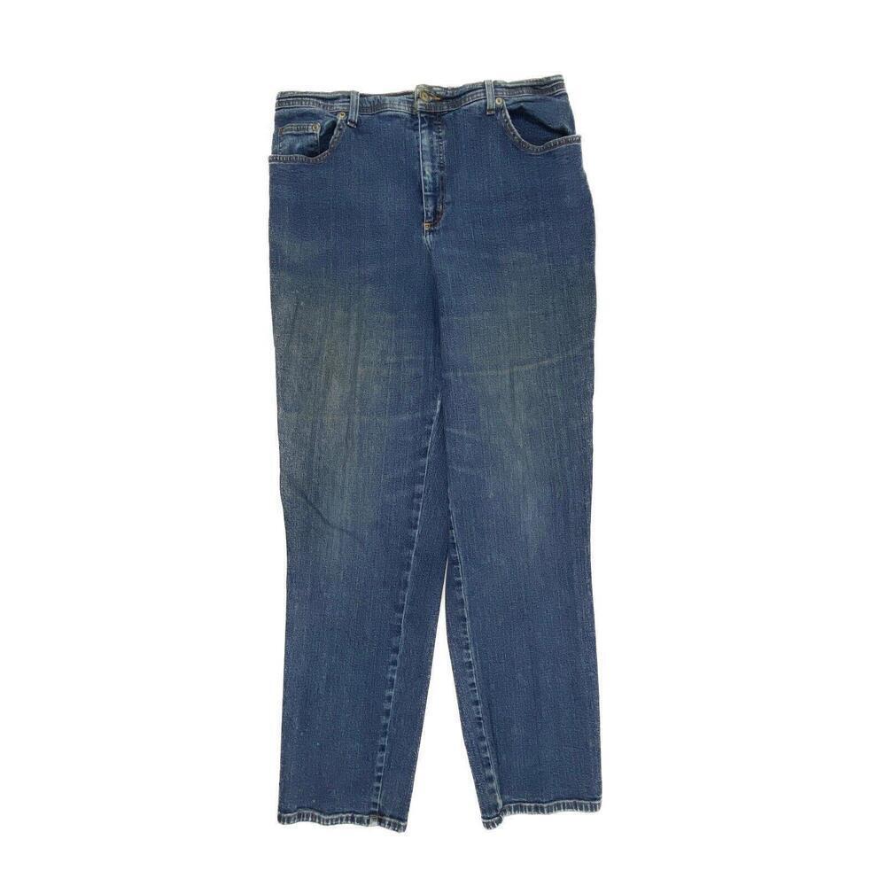 JMS Straight Leg Jeans Women 18W Blue Medium Wash Denim High Rise Stretch